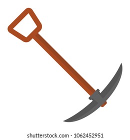 Pickaxe for mining icon. Flat vector cartoon illustration. Objects isolated on white background.