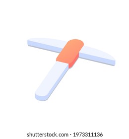 Pickaxe for mining. Vector icon illustration in isometric style. Isolated on white background