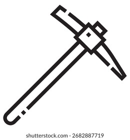 Pickaxe Modern Vector Icon – Minimal Illustration Symbol Template for Web Mobile App UI Design