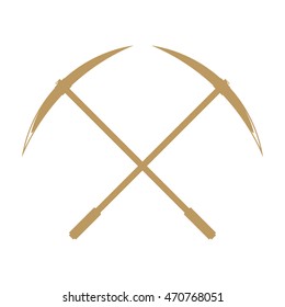 Pickaxe monochrome vector illustration in white background retro color