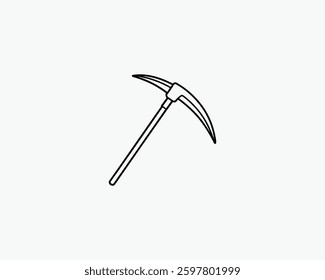pickaxe outline vector art black color illustration design