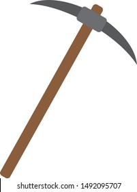 Pickaxe or pick mining tool vector icon