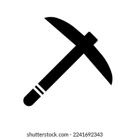 Pickaxe Silhouette Symbol. Bergbausymbol. Vektorgrafik.