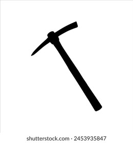 Pickaxe silhouette vector illustration isolated on white background. Pickaxe icon.