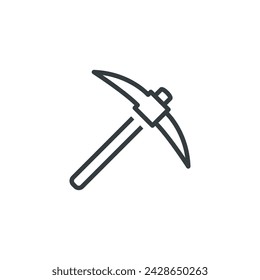 Pickaxe tool construction equipment icon, vector illustration