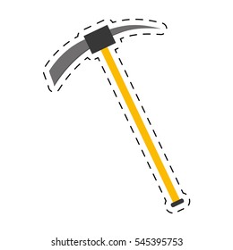 pickaxe tool mining extraction cut line vector illustration eps 10