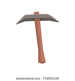 Pickaxe tool, mining industry equipment cartoon vector Illustration