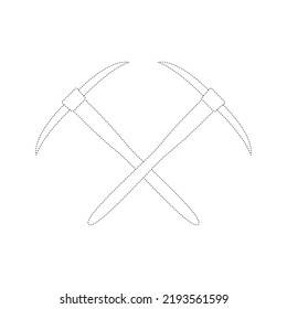 Pickaxe tracing worksheet for kids
