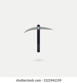 Pickaxe vector flat icon for web sites, mobile applicatios