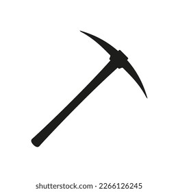 Pickaxe vector icon. Black isolated silhouette on a white background.