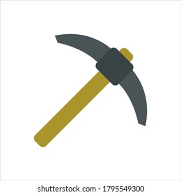 Pick-ax Vektorsymbol auf weißem Hintergrund