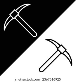 Pickaxe Vector Icon, Lineal style icon, from Agriculture icons collection, isolated on Black and white Background.