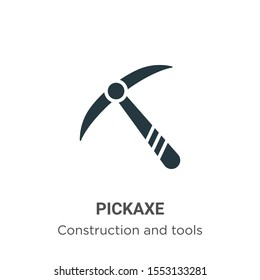 Pickaxe vector icon on white background. Flat vector pickaxe icon symbol sign from modern construction and tools collection for mobile concept and web apps design.