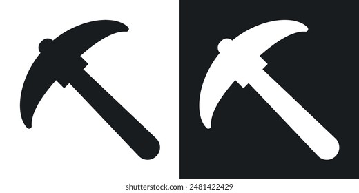 Pickaxe vector icon set in black color.