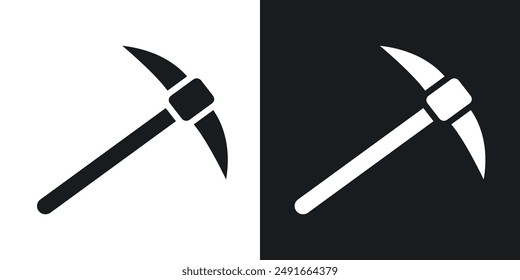 Pickaxe vector icon set in solid style.
