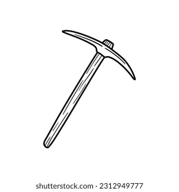 Pickaxe Vektorsymbol. Pickaxe-Symbol im Cartoon-Stil. Einzeln auf weißem Hintergrund.