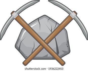 Pickaxe Working Stone Hard Work Symbol Stock Vector (Royalty Free ...