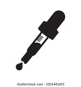 Picker medicine dropper test icon | Black Vector illustration |