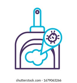 picker tool clean with covid particle line style vector illustration design