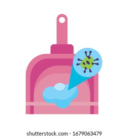 picker tool clean with covid particle detaild style vector illustration design