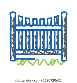 vetor de esboço de ícone de doodle da cerca de estacas. sinal de cerca de estacas. ilustração de símbolo isolado