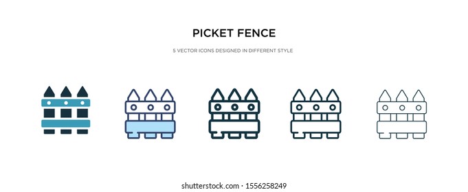 picket fence icon in different style vector illustration. two colored and black picket fence vector icons designed in filled, outline, line and stroke style can be used for web, mobile, ui