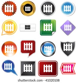 Picket Fence Icon Set Isolated On A White Background.