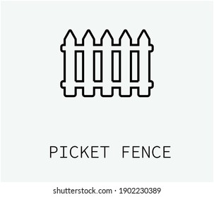 Picket fence icon vector. Linear style sign for mobile concept and web design. Picket fence symbol illustration. Pixel vector graphics - Vector