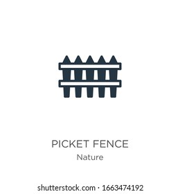 Picket fence icon vector. Trendy flat picket fence icon from nature collection isolated on white background. Vector illustration can be used for web and mobile graphic design, logo, eps10