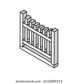 picket fence isometric icon vector. picket fence sign. isolated symbol illustration