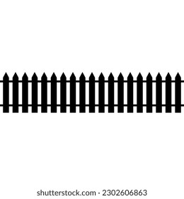 Picket fence on white background for concept design. Garden fence design
