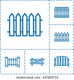Picket icon. set of 6 picket outline icons such as