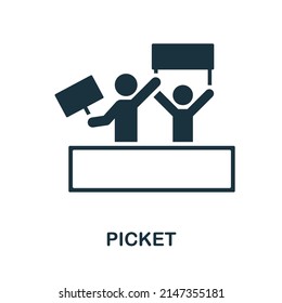 Picket icon. Simple element from social activity collection. Creative Picket icon for web design, templates, infographics and more