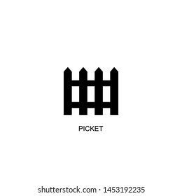 picket icon vector black design