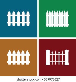 picket icons set. Set of 4 picket filled icons such as 