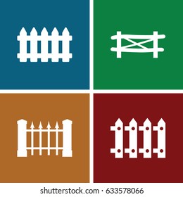 Picket icons set. set of 4 picket filled icons such as