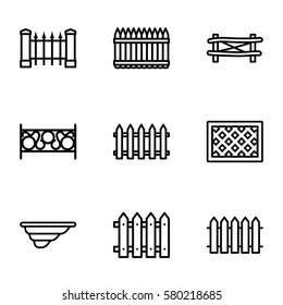 picket vector icons. Set of 9 picket outline icons such as 