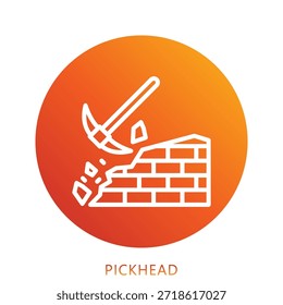 Pickhead Gradient Icon Mini Illustration, Use For Modern Concept, Print, Ui, Ux Kit, Web And App Development. Vector Related To Firefighter, Rescue And More