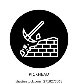 Pickhead-Symbol-Taste Mini-Illustration, verwenden für moderne Konzept, Print, UI, UX-Kit, Web-und App-Entwicklung. Vektor verwandt mit Feuerwehrmann, Rettung und mehr