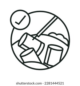 icono aislado de la línea de elementos no utilizados