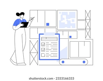 Picking list abstract concept vector illustration. Factory worker deals with wave, zone or batch picking, order consolidation, export business, foreign trade industry abstract metaphor.