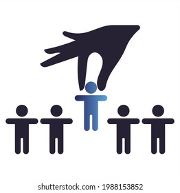seleccionar una ilustración vectorial man. elegir a un hombre. elegir uno