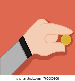 Picking Money Coin Hand Gesture Vector Illustration Graphic Design