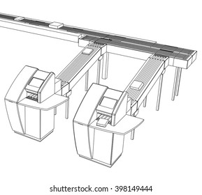 picking system, line drawing illustration