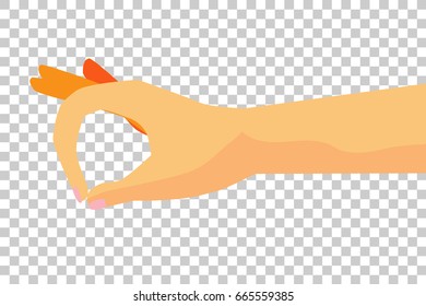 Picking Woman Hand, at transparent effect background