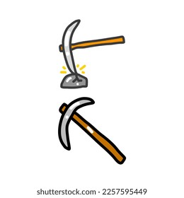 pickle axe doodle illustration isolated background