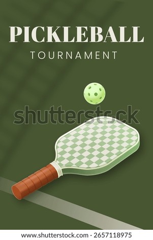 Pickle Ball 3D Vector Illustration With Realistic Graphic Element
