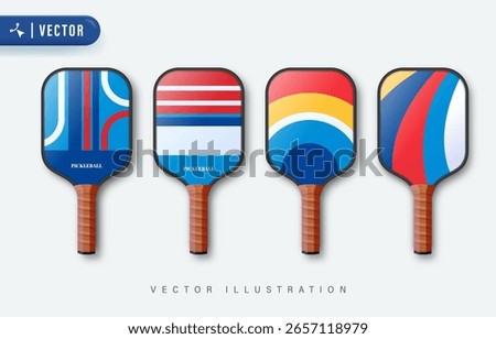 Pickle Ball 3D Vector Illustration With Realistic Graphic Element