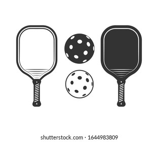 Pickle Ball Bat Symbol Icon Printable Vector Illustration