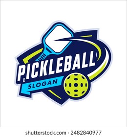 PLANTILLA DE DISEÑO DE LOGOTIPO DE PICKLE BALL